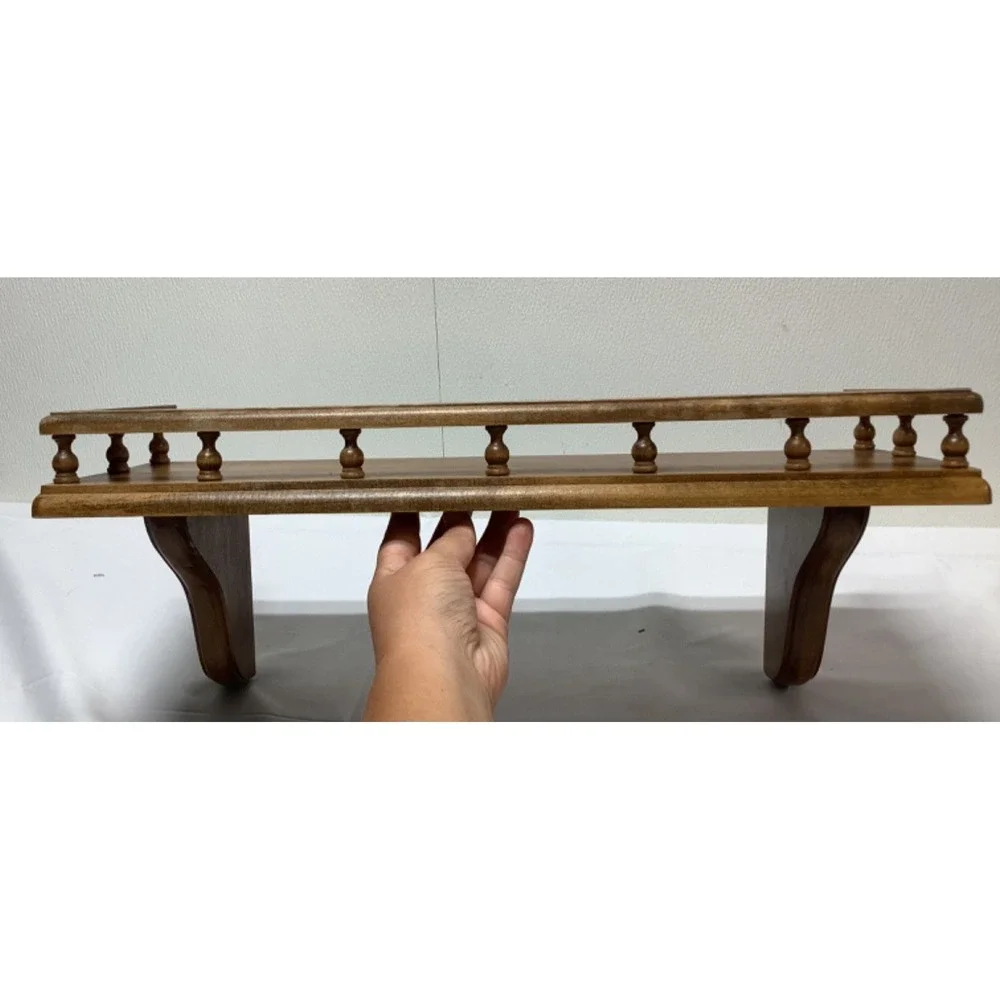 Wall Mounted Colonial Style Wooden Wall Shelf Gallery Spindle Rail 6.5